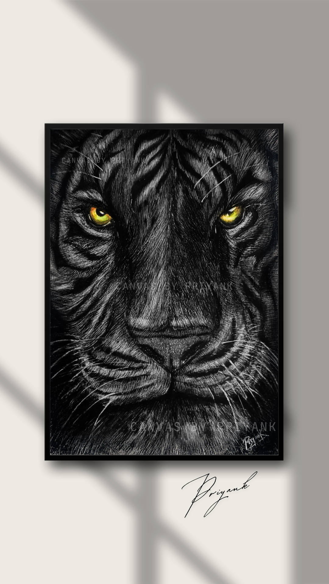 Silent Tiger in Charcoal