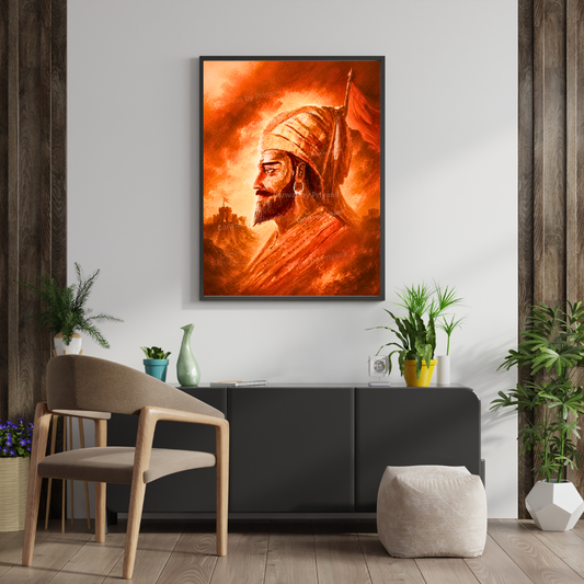 Chhatrapati Shivaji Maharaj Wall Art - Hand-Painted Acrylic Canvas