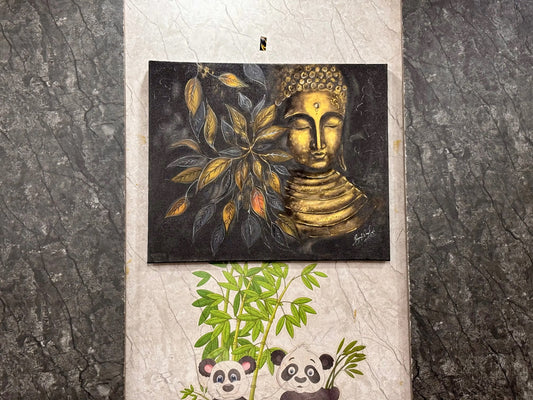 Meditating Buddha Acrylic on Canvas - Canvas by Priyank & Khushboo
