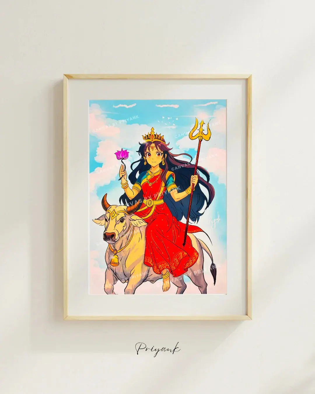The Story of Maa Shailputri - First Form of Goddess Durga - Canvas by Priyank & Khushboo
