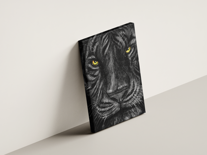 Fearless Tiger Face Original Hand-Painted Acrylic on Canvas (24X36) - Canvas by Priyank & Khushboo
