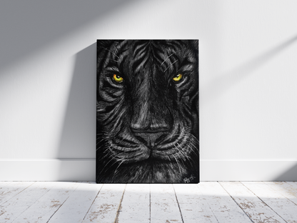 Fearless Tiger Face Original Hand-Painted Acrylic on Canvas (24X36) - Canvas by Priyank & Khushboo