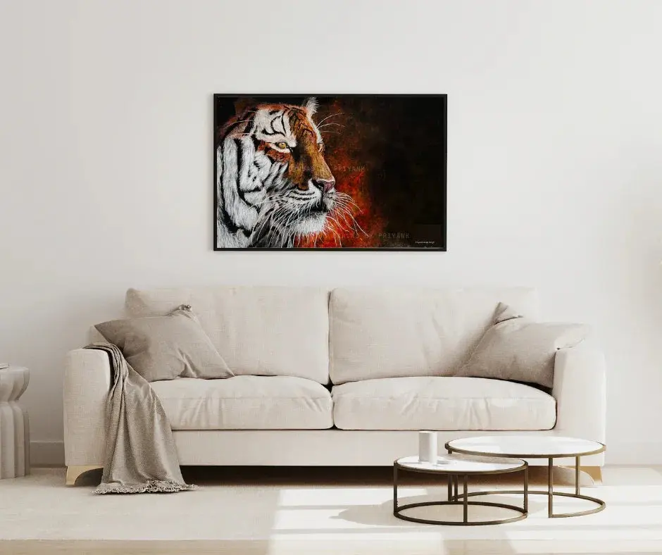 Royal Bengal Tiger Original Hand-Painted Acrylic on Canvas - Canvas by Priyank & Khushboo