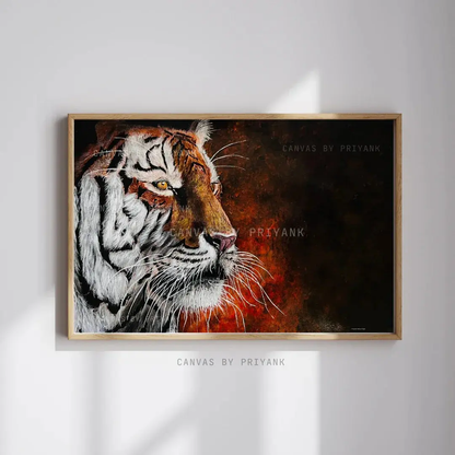 Royal Bengal Tiger Original Hand-Painted Acrylic on Canvas - Canvas by Priyank & Khushboo