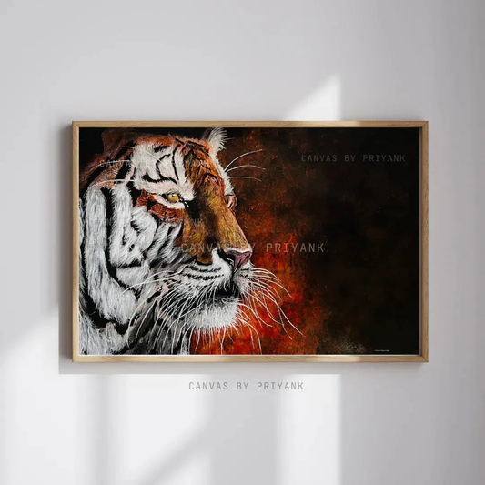 Royal Bengal Tiger Original Hand-Painted Acrylic on Canvas - Canvas by Priyank & Khushboo