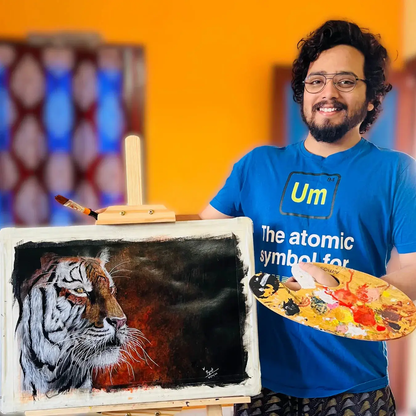 Royal Bengal Tiger Original Hand-Painted Acrylic on Canvas - Canvas by Priyank & Khushboo