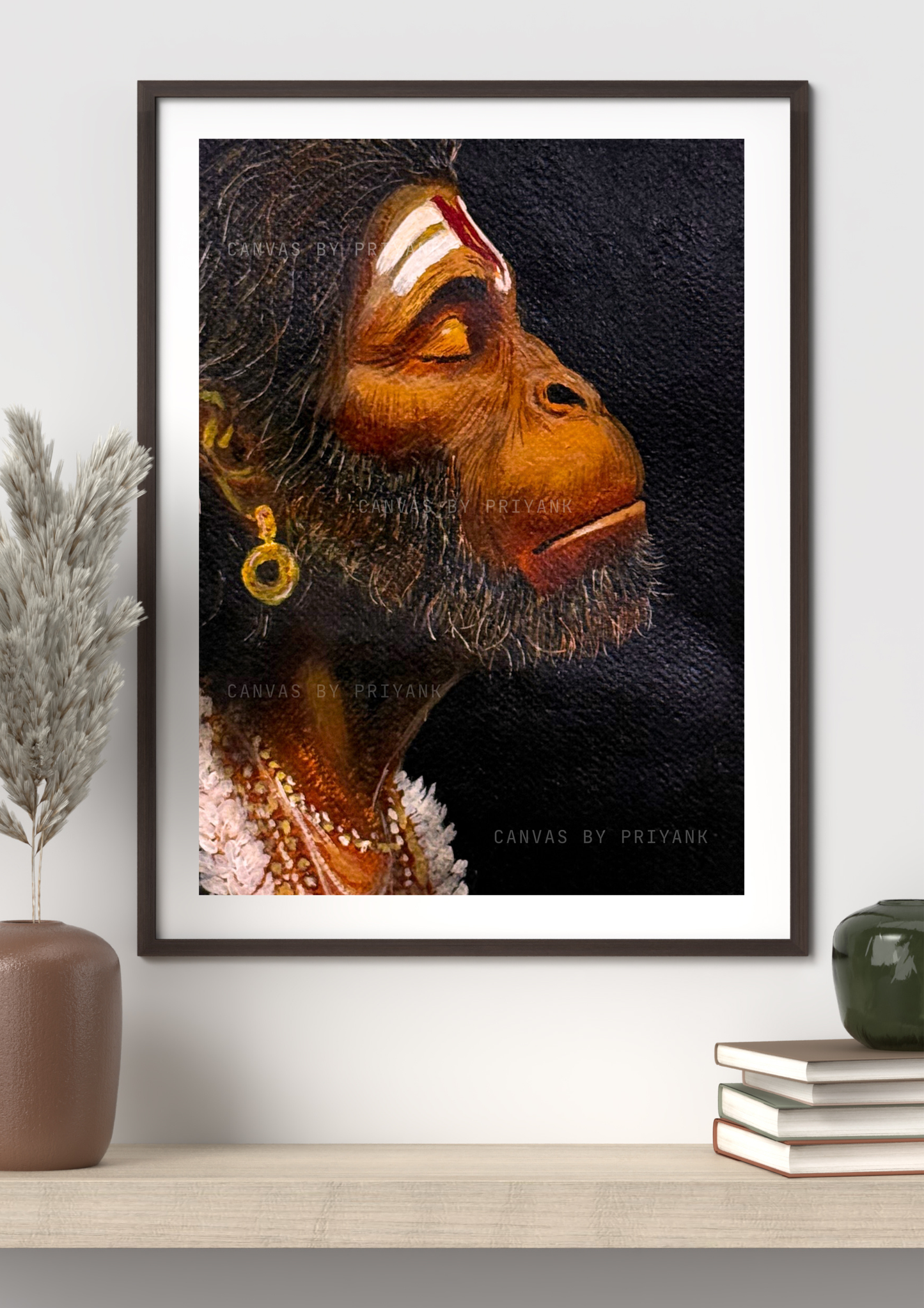 Lord Hanuman Ji Original Hand-Painted Acrylic on Canvas (16x20