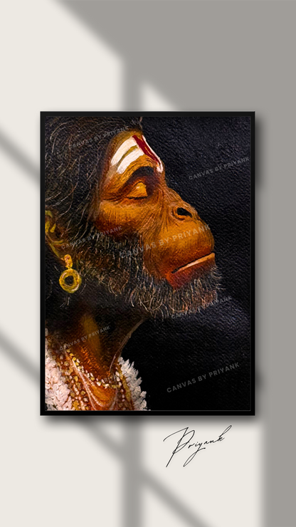 Lord Hanuman Ji Original Hand-Painted Acrylic on Canvas (16x20) | Spiritual Wall Decor